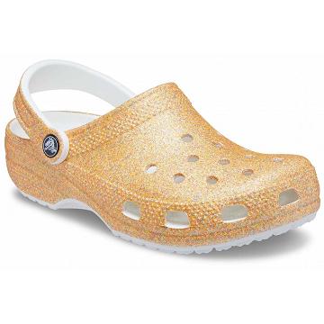 Zuecos Crocs Classic Glitter Mujer Naranjas Dorados | Mexico 0124ZUTG